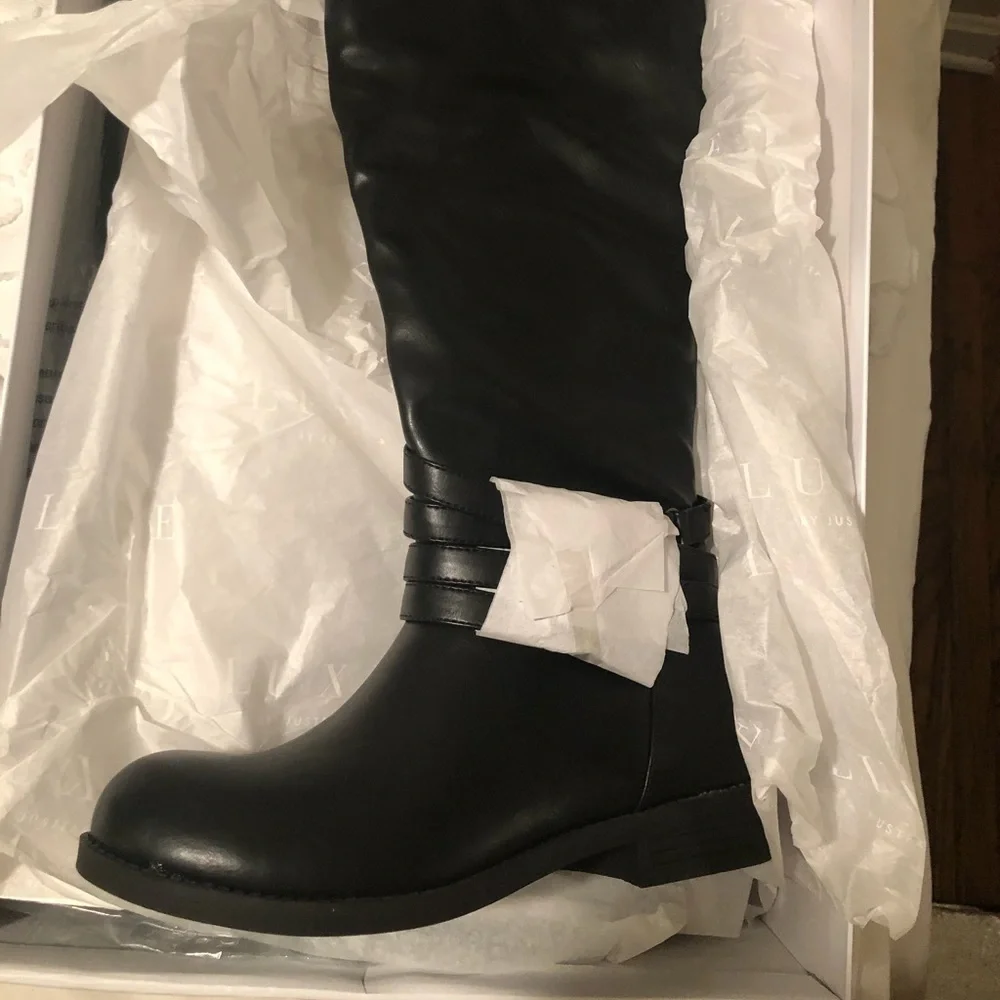 NWB Black Luxe by JustFab Over Knee Boots size 8.5